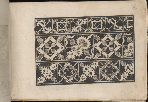 Fiori di Ricami Nuovamente Posti in Luce, page 17 (recto) by Matteo Florimi, book, 1591