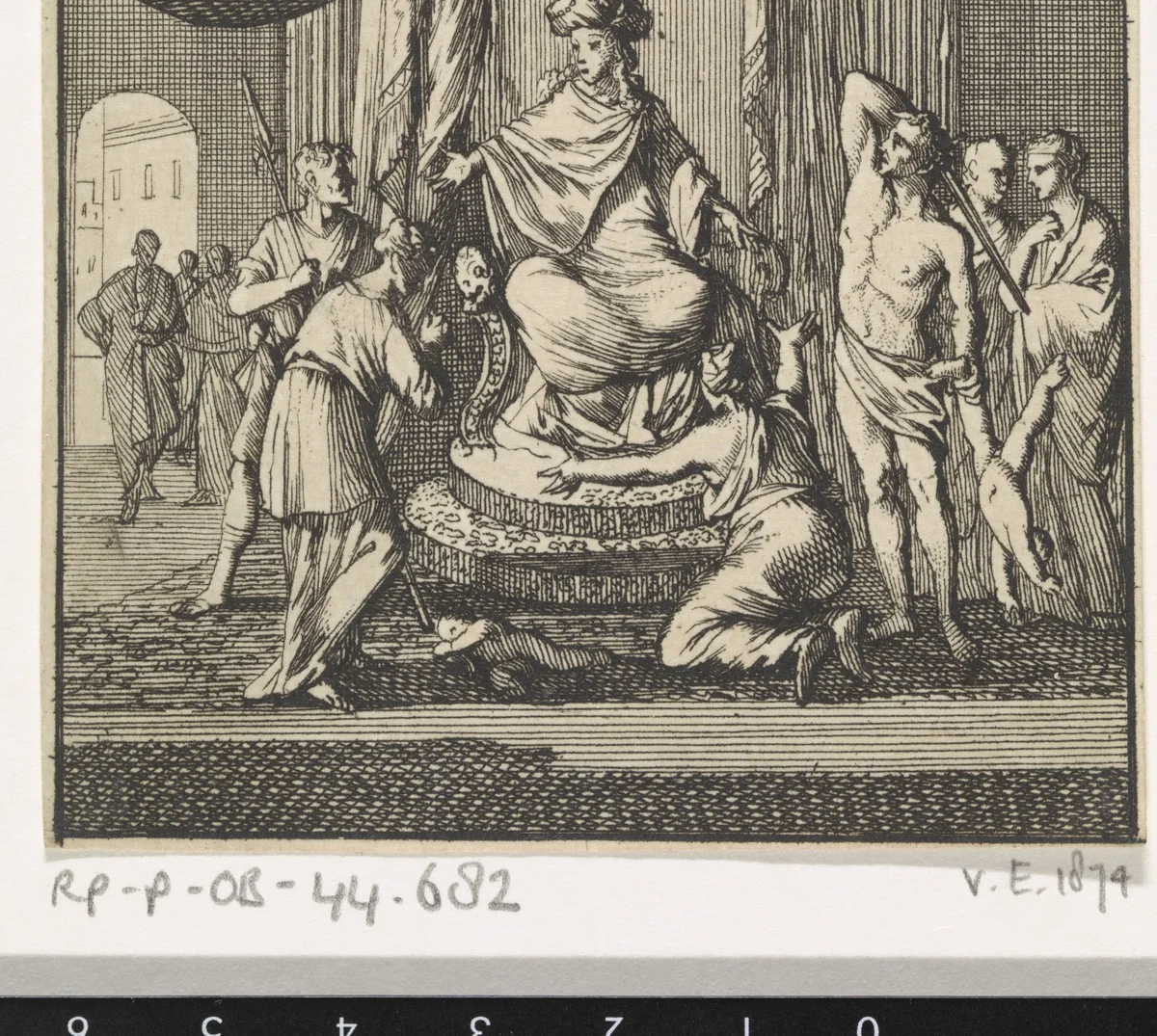 Salomo's rechtspraak by Caspar Luyken, print, 1698
