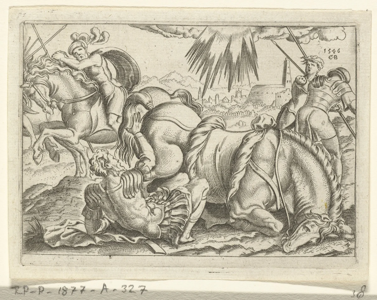Bekering van Paulus by Unknown, print, 1546
