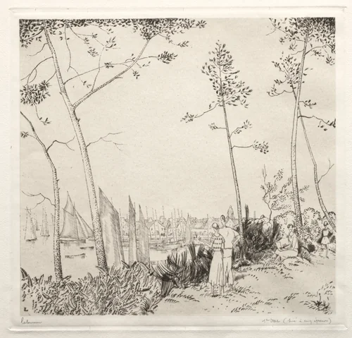 La Promenade sur le Port by Jean-Émile Laboureur, print, 1935
