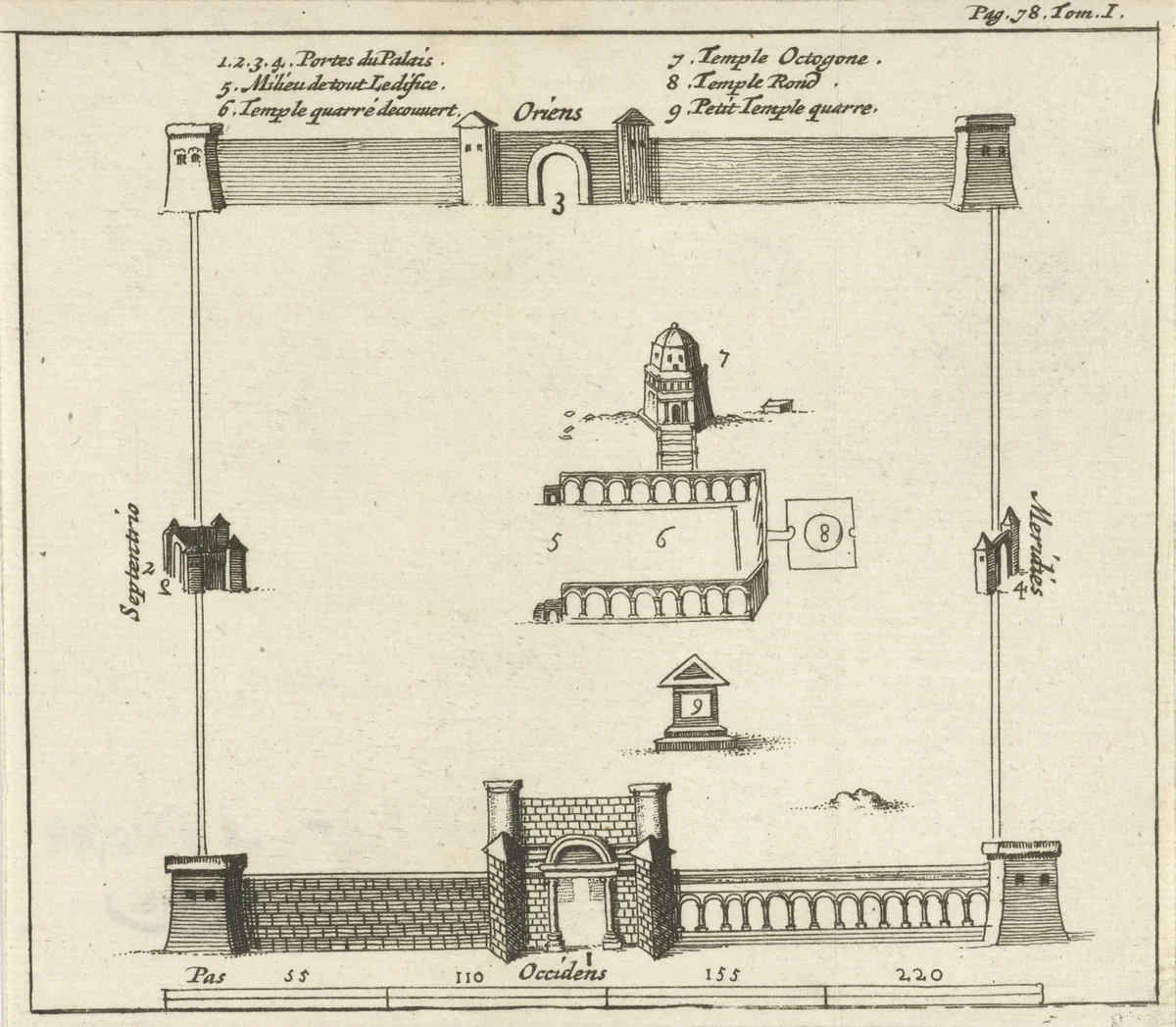 Plattegrond van het paleis van Diocletianus te Split by Jan Luyken, print, 1679