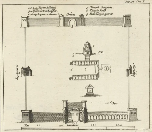 Plattegrond van het paleis van Diocletianus te Split by Jan Luyken, print, 1679