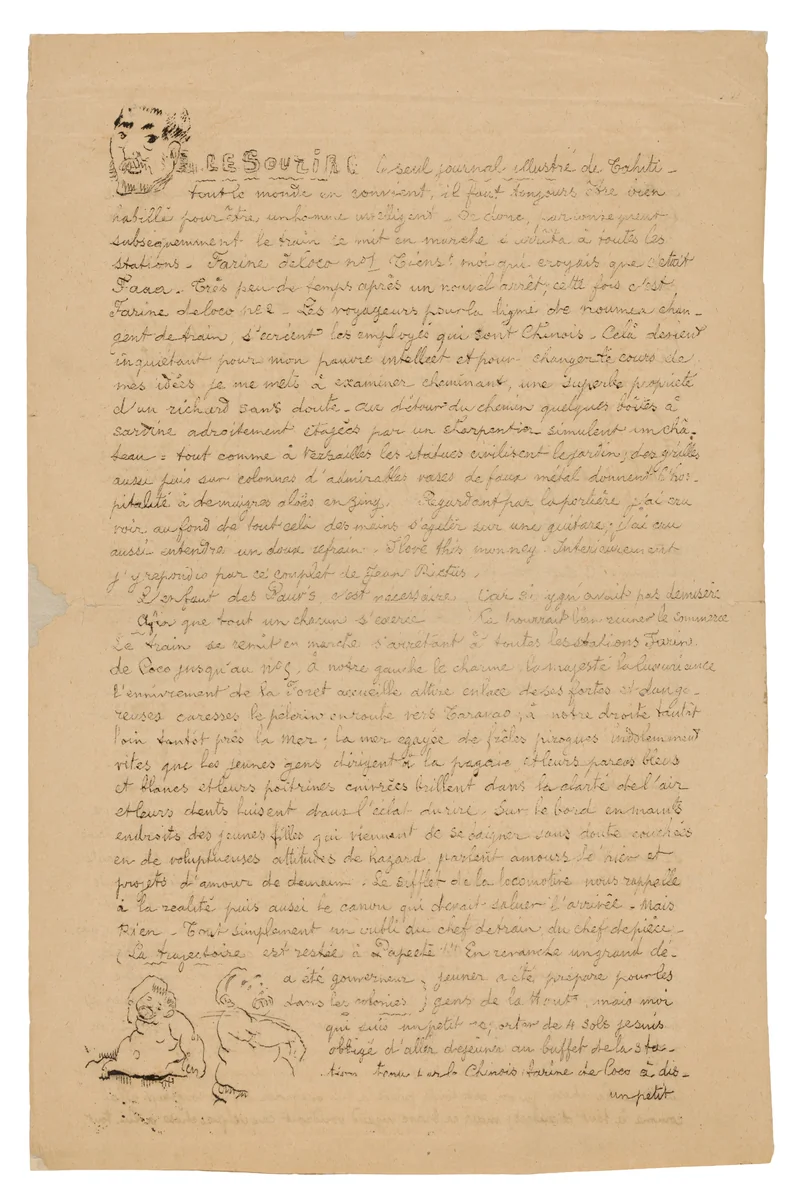 Le sourire: Journal sérieux, Aug. 21, 1899 by Paul Gauguin, print, 1899