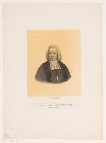 Portret van Bavius Voorda by Leendert Springer, print, 1850