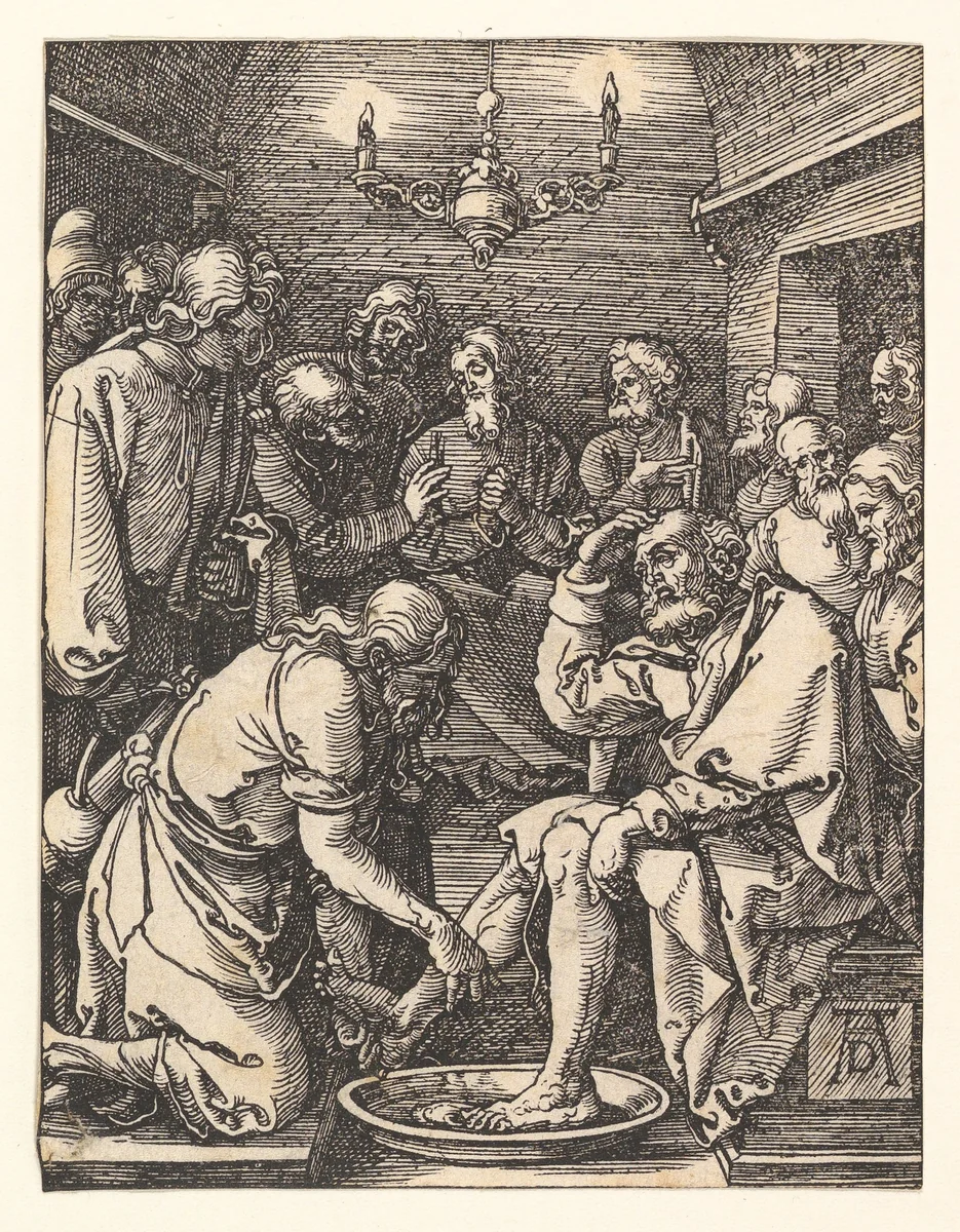Christ Washing the Feet of the Disciples, from "The Small Passion" by Albrecht Dürer, print, 1508-1509