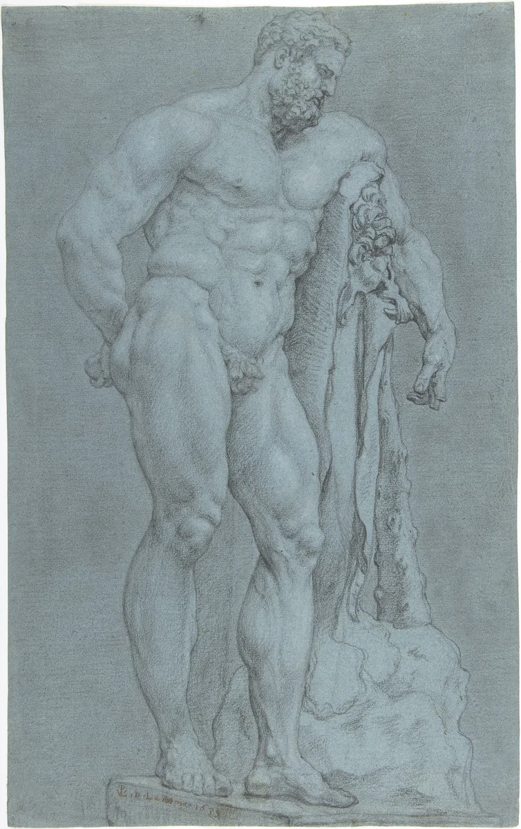 The Farnese Hercules by Peter van Lint, drawing, 1639