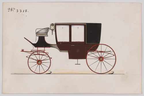 Coach,#3318 by Brewster & Co., drawing, 1877