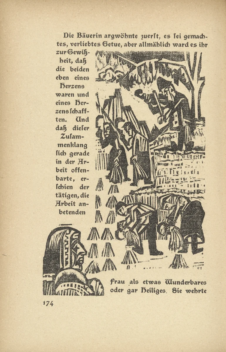The Feasting Farmer: Harvest (Der Festbauer: Ernte) (in-text plate, page 174) from Neben der Heerstrasse (Off the Main Road) by Ernst Ludwig Kirchner, illustrated book, 1923
