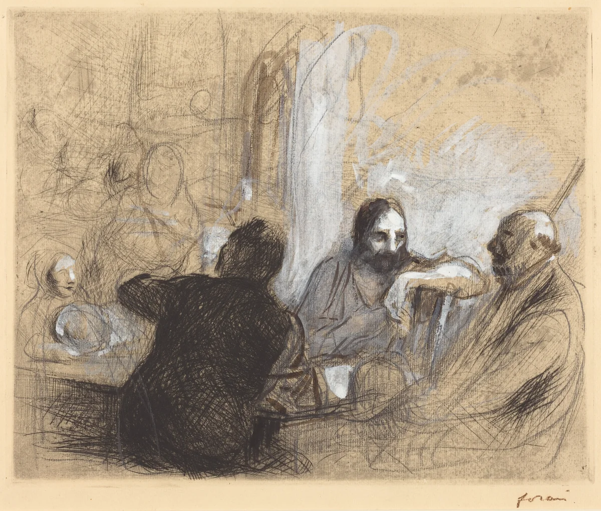 Pèlerins d'Emmaüs (Pilgrims at Emmaus) by Jean-Louis Forain, print, 1912-1913