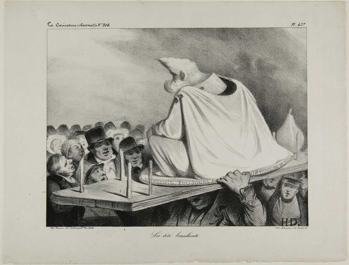 The Loose Head, plate 427 by Honoré-Victorin Daumier, print, 1834