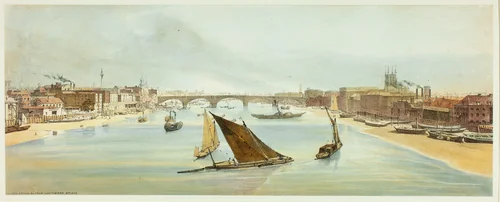 London Bridge, from Southwark Bridge, plate four from Original Views of London as It Is by Thomas Shotter Boys, print, 1842