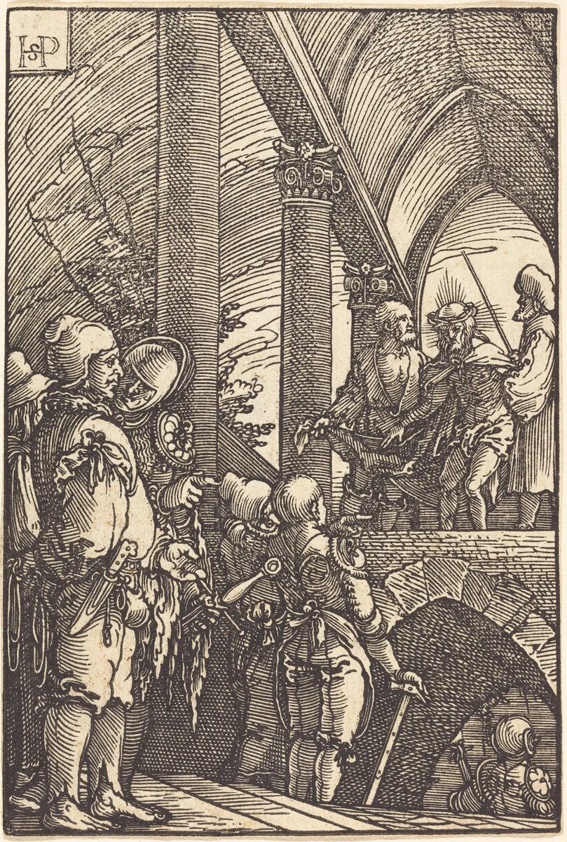 Ecce Homo by Sebald Beham, print, 1522