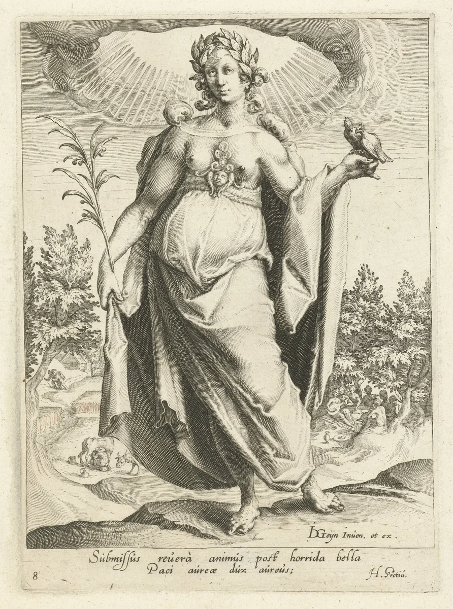 Vrede by Zacharias Dolendo, print, 1596-1597