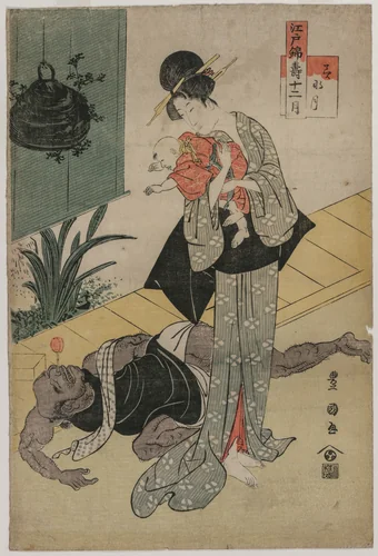 The Sixth Month (from the series The Twelve Felicitous Months in Edo Brocades) by Utagawa Toyokuni, print, 1797-1799