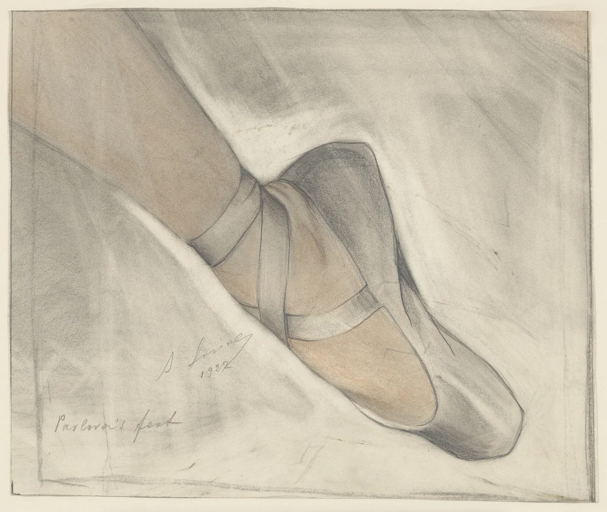 Pavlova's Foot by Savely Sorine, drawing, 1922
