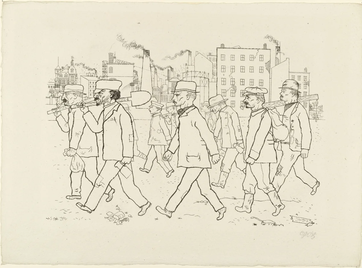 Ants from In the Shadows (Im Schatten) by George Grosz, print, 1920