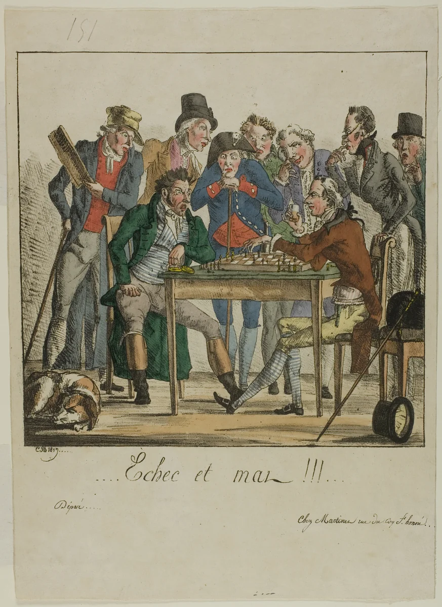 Check and Mate!!! by Monogrammist C.B., print, 1817