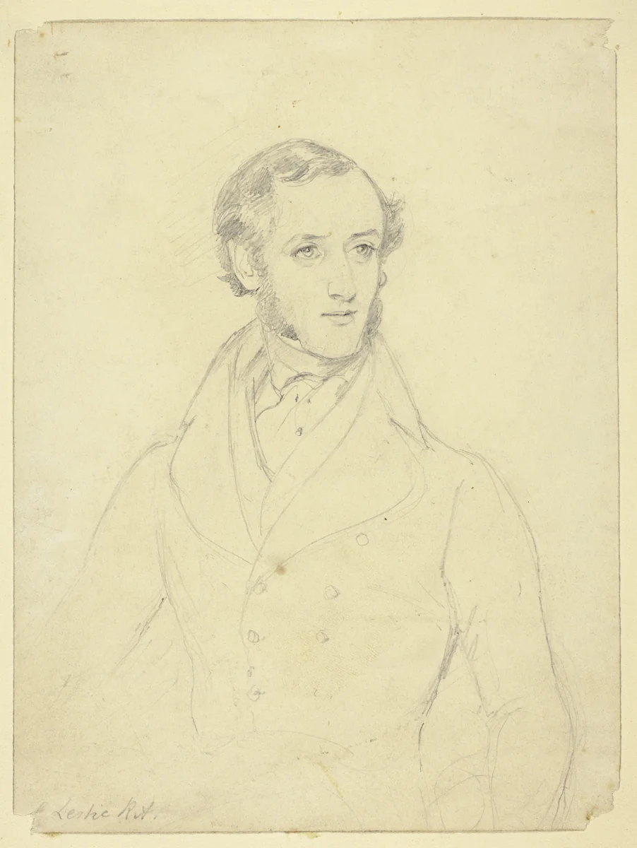 Leslie, R.A. by William Parrott, drawing, 1800-1899