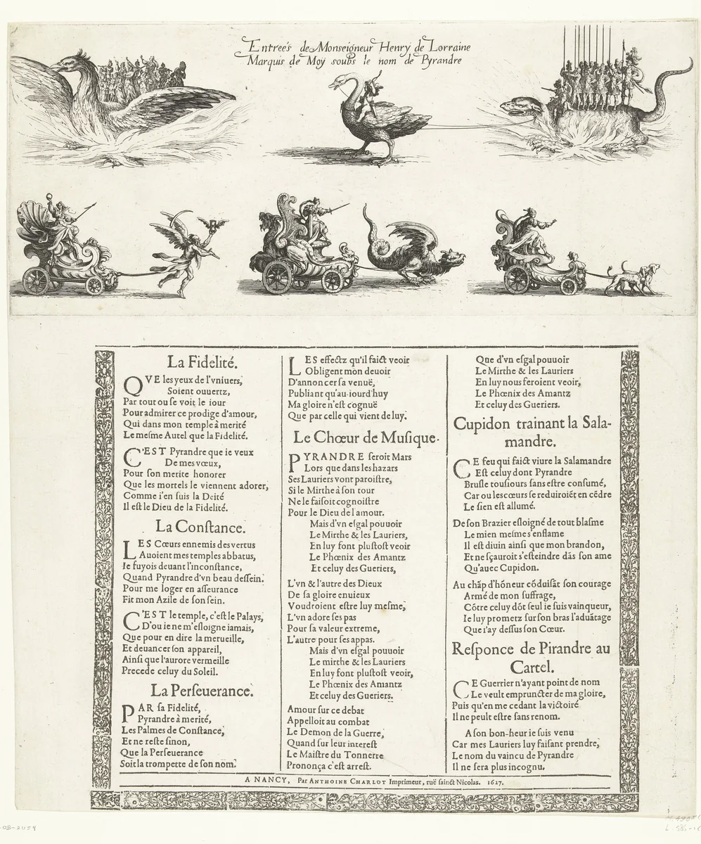 Entree van Hendrik van Lotharingen by Jacques Callot, print, 1627