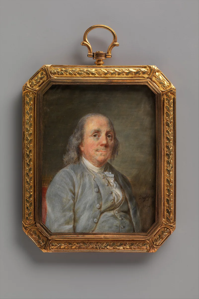Benjamin Franklin by Joseph Siffred Duplessis, artwork, 1794