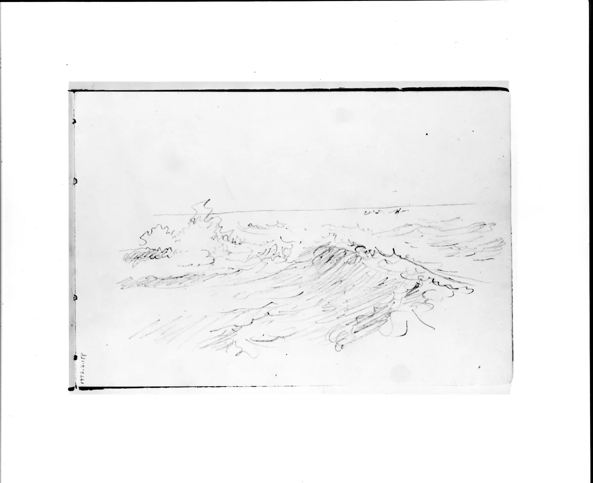 Waves Breaking in the Sea (from Sketchbook VII) by William Trost Richards, artwork, 1886