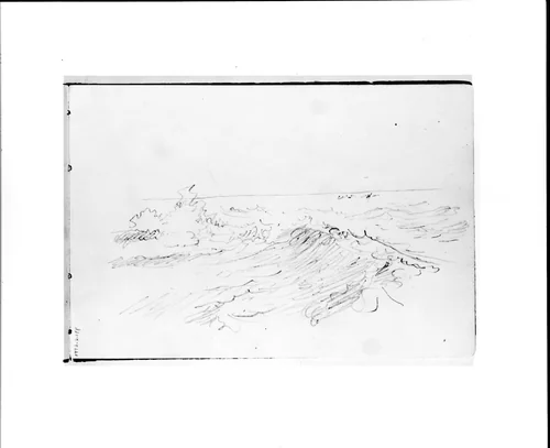 Waves Breaking in the Sea (from Sketchbook VII) by William Trost Richards, artwork, 1886