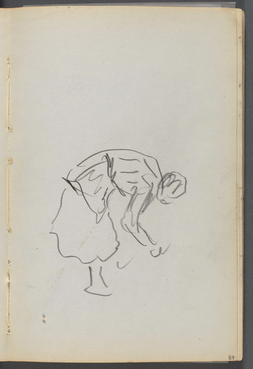 Sketchbook, The Dells, N° 127, page 089: Bending Figure by Maurice Prendergast, book, 1919-1921
