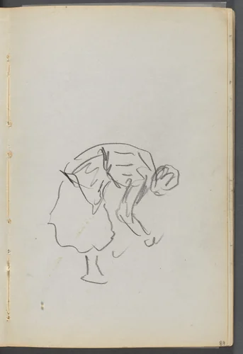 Sketchbook, The Dells, N° 127, page 089: Bending Figure by Maurice Prendergast, book, 1919-1921