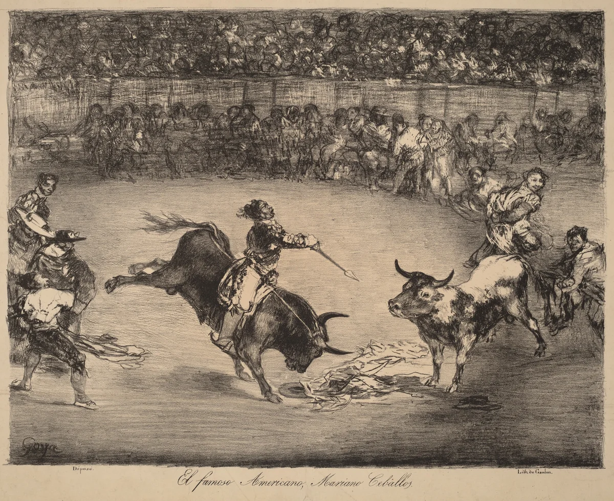 El famoso Americano, Mariano Ceballos (The Famous American, Mariano Ceballos) by Francisco Goya, print, 1825