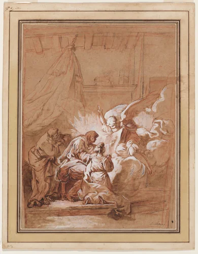 The Education of the Virgin by Jean-Baptiste Deshays, drawing, 1757-1767