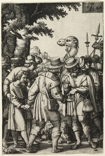Joseph Sold by His Brothers by Georg Pencz, print, 1546
