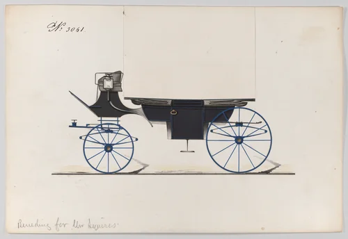 Design for Landau, No. 3061 by Brewster & Co., drawing, 1874