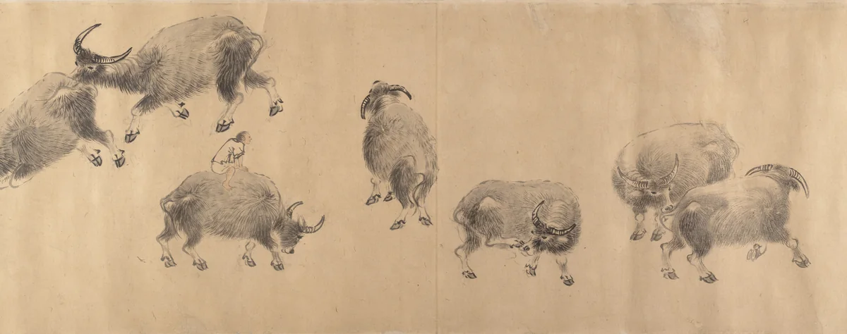 Water Buffaloes by Zhang Hong, painting, 1639