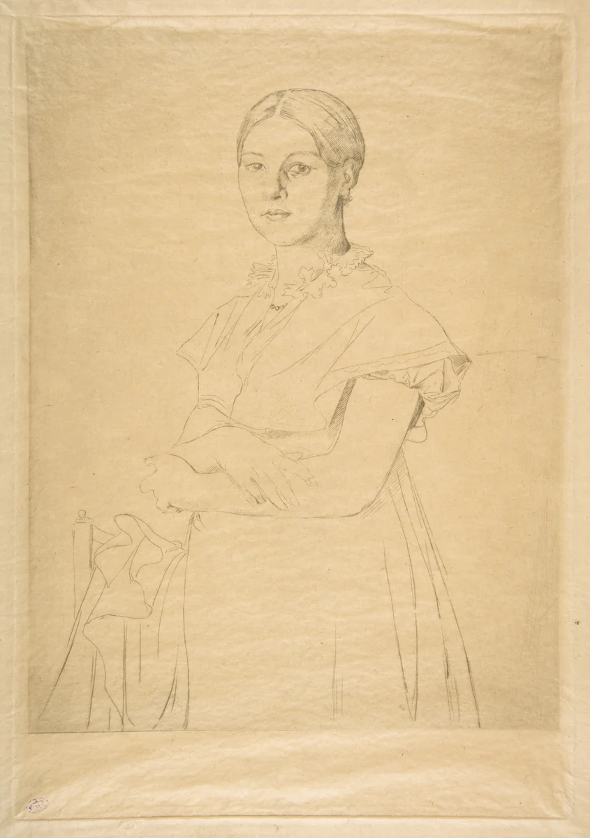 Madame Granger, after Ingres by Félix Bracquemond, print, 1867