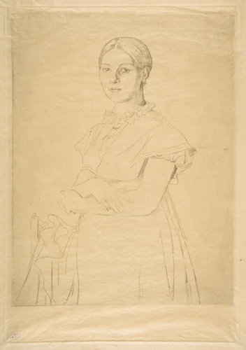 Madame Granger, after Ingres by Félix Bracquemond, print, 1867