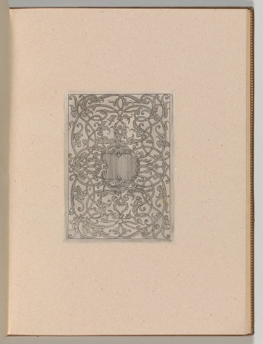 Copies after the 'Livre contenant passement de moresques' (plate 6) by Jacques Androuet du Cerceau, book, 1800-1900
