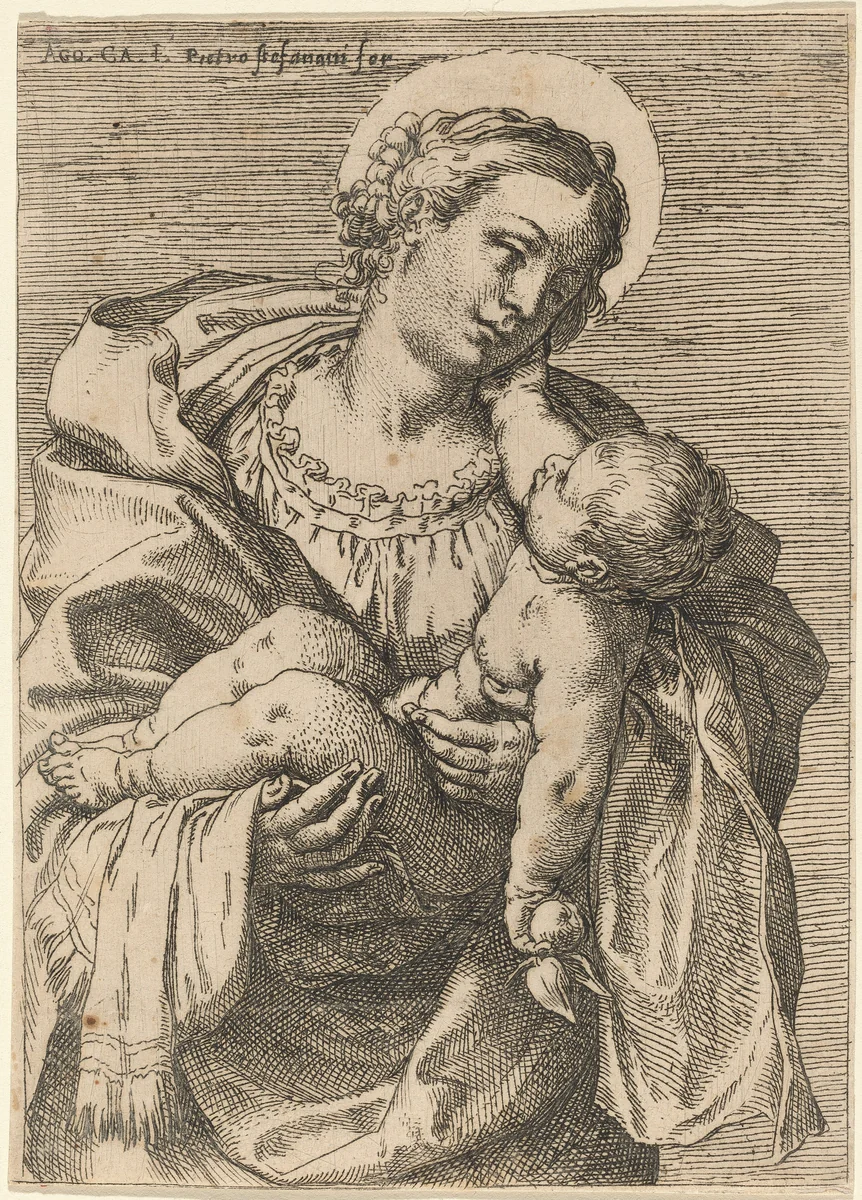 The Madonna and Child with an Apple by Annibale Carracci; Pietro Stefanoni, print, 1590-1593