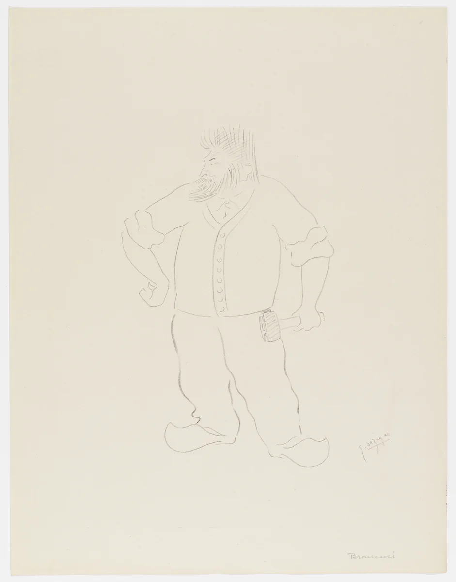 Constantin Brancusi from Caricatures by Georges de Zayas: Eight Very Modern Painters, Two Sculptors and a Musician (Caricatures par Georges de Zayas: Huit peintres, deux sculpteurs et un musicien très modernes) by Georges de Zayas, print, 1919