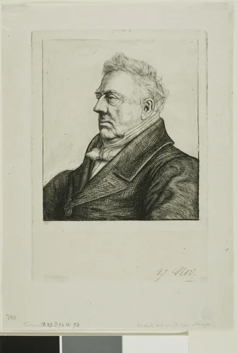 Portrait of Louis Jacques Marie Bizeul, the Breton Archaeologist by Charles Meryon, print, 1861