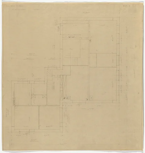 Wolf House, Gubin, Poland (Second floor plan [final version]) by Ludwig Mies van der Rohe, mies van der rohe archive, 1925