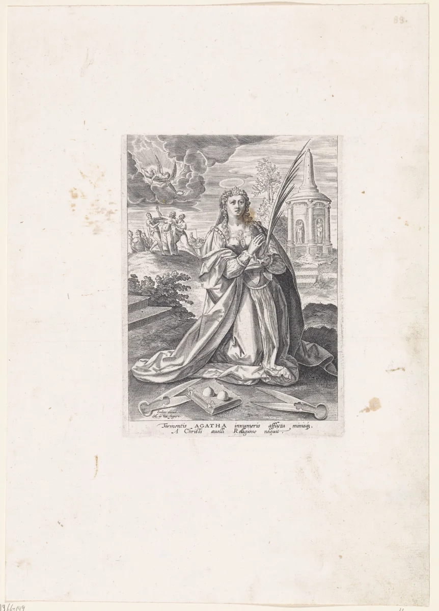 Heilige Agatha by Unknown, print, 1583-1587