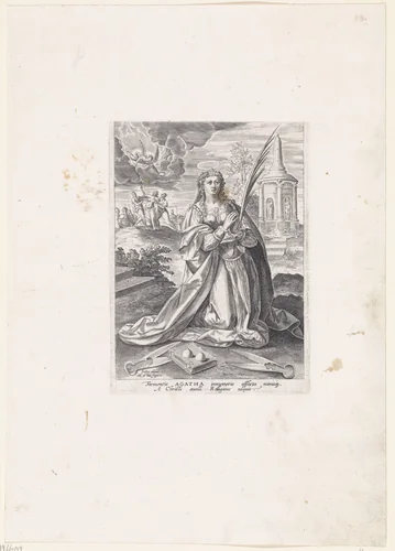 Heilige Agatha by Unknown, print, 1583-1587