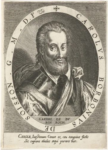 Portret van Charles de Bourbon, graaf van Soisson by Dominicus Custos, print, 1600-1604