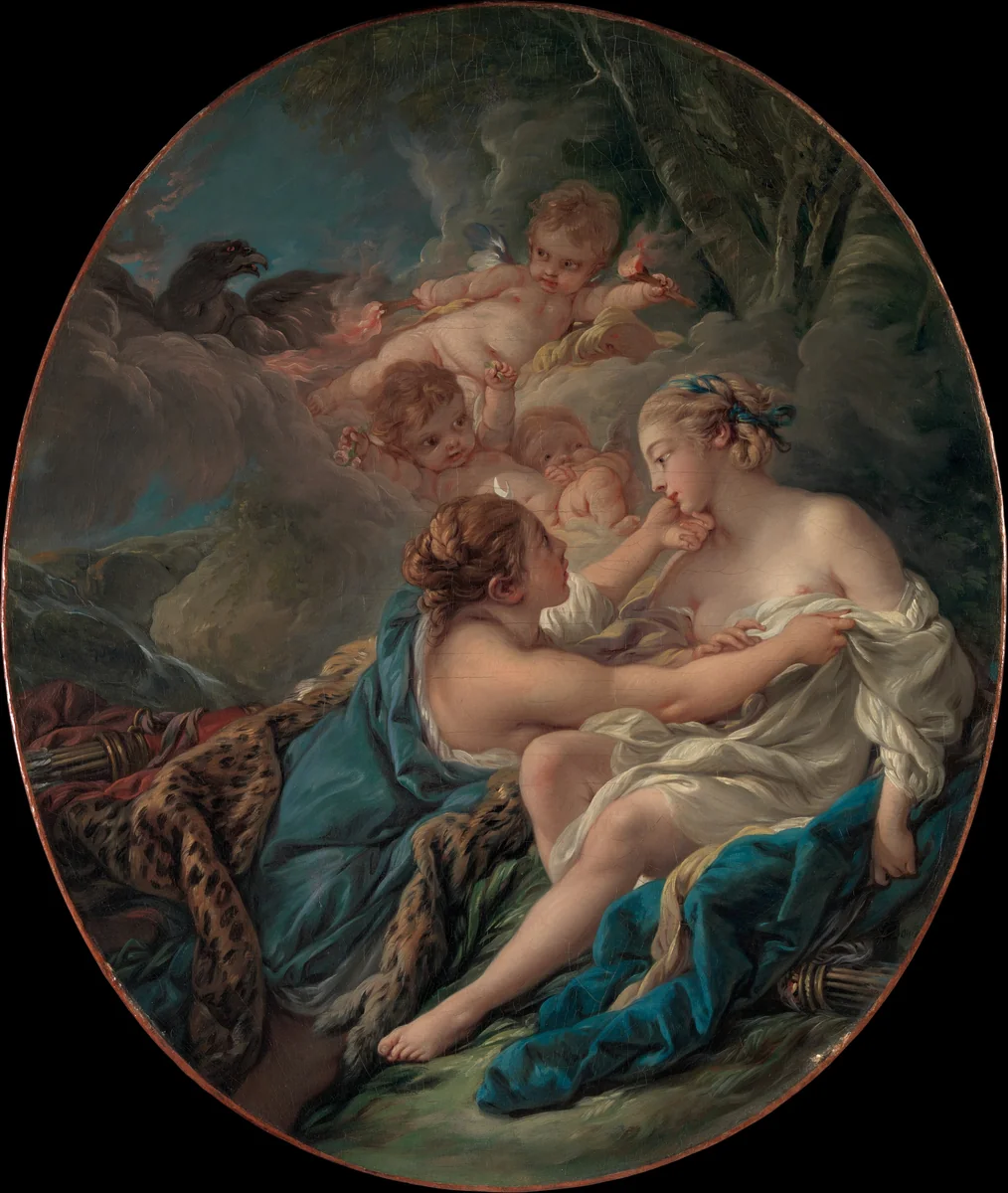 Jupiter, in the Guise of Diana, and Callisto by François Boucher, painting, 1763
