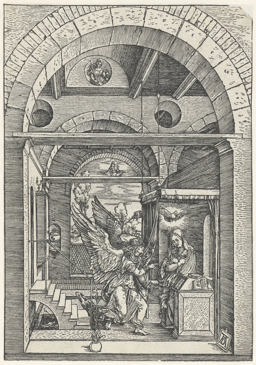 Annunciatie by Unknown, print, 1499-1509