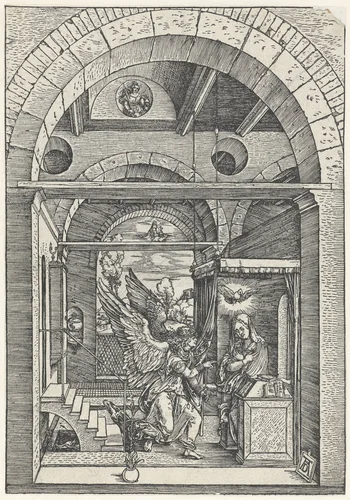 Annunciatie by Unknown, print, 1499-1509