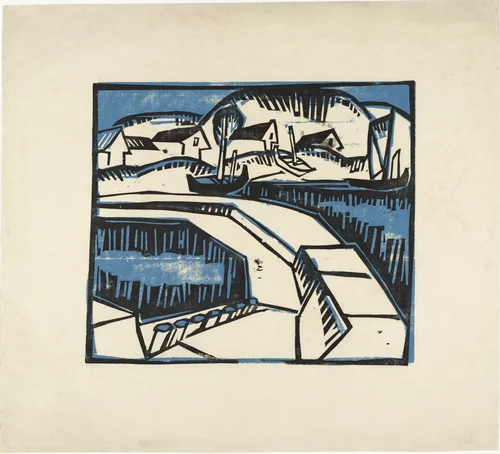 Dunes and Pier (Dünen und Mole) by Karl Schmidt-Rottluff, print, 1917