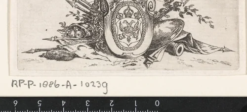 Cartouche met wapen van Rusland by Johannes Christiaan Janson, print, 1778-1823