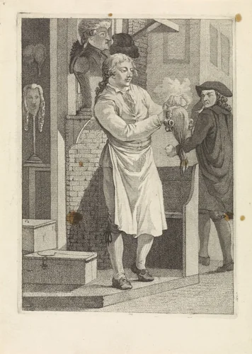 Pruikenmaker by Mathias de Sallieth, print, 1772-1791