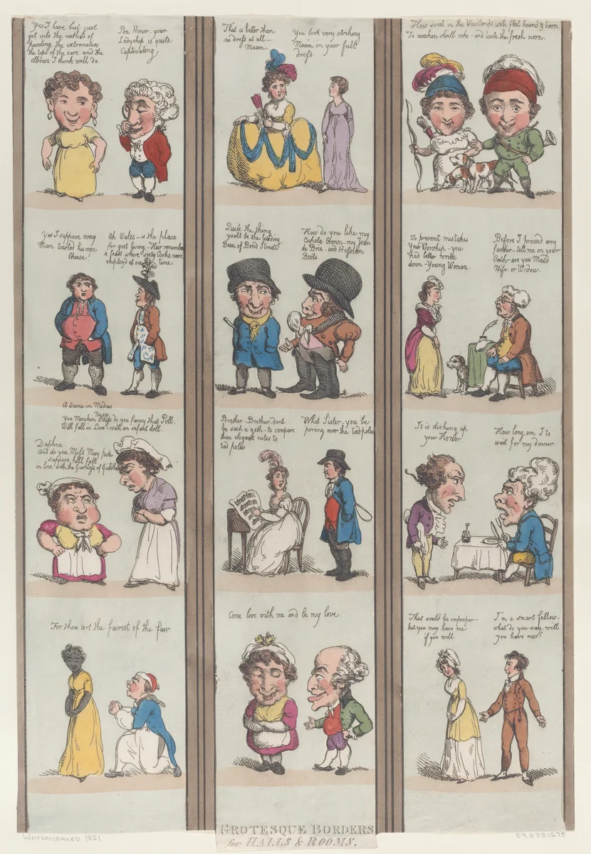Grotesque Borders for Rooms & Halls by Thomas Rowlandson, print, 1800